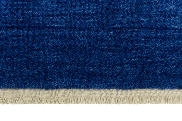 Royal Indigo Textured  Solid Hand-Loom Woolen Rug for Master Bedroom, Offices and Dining Room