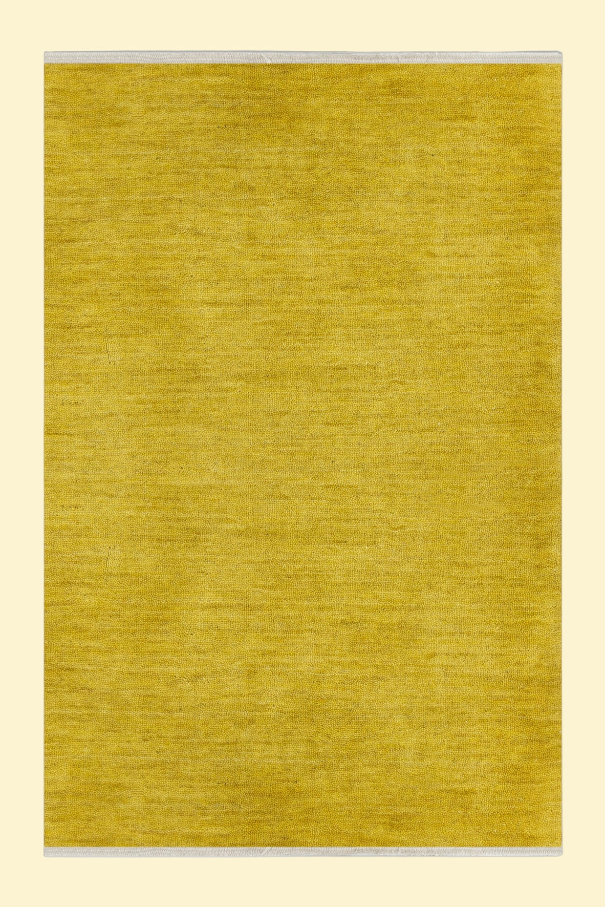 Sunfield Ochre Texture Hand-Loom Solid Woolen Rug for Master Bedrooms, Offices and Dining Room