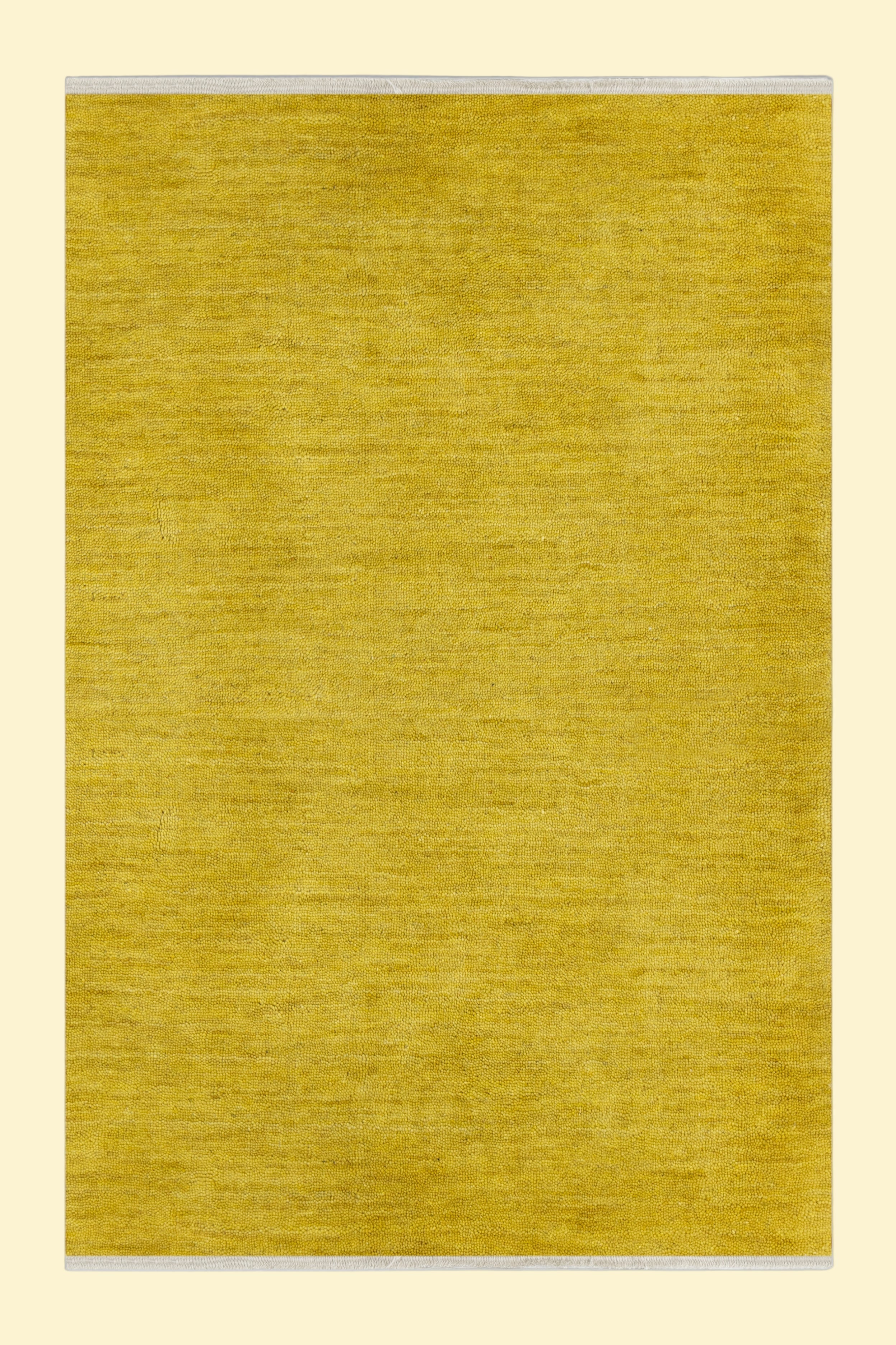Sunfield Ochre Texture Hand-Loom Solid Woolen Rug for Master Bedrooms, Offices and Dining Room