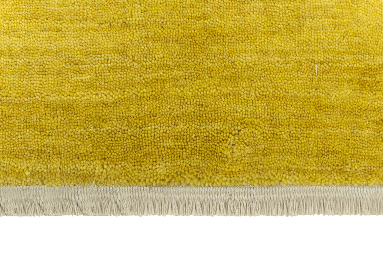 Sunfield Ochre Texture Hand-Loom Solid Woolen Rug for Master Bedrooms, Offices and Dining Room
