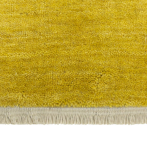Sunfield Ochre Texture Hand-Loom Solid Woolen Rug for Master Bedrooms, Offices and Dining Room
