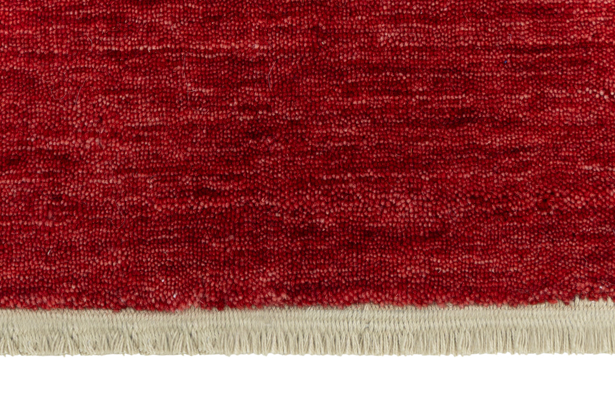 Red Textured Hand-Loom Woolen Handmade Rug for Master Bedroom, Offices and Dining Room