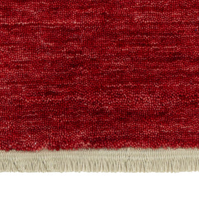 Red Textured Hand-Loom Woolen Handmade Rug for Master Bedroom, Offices and Dining Room