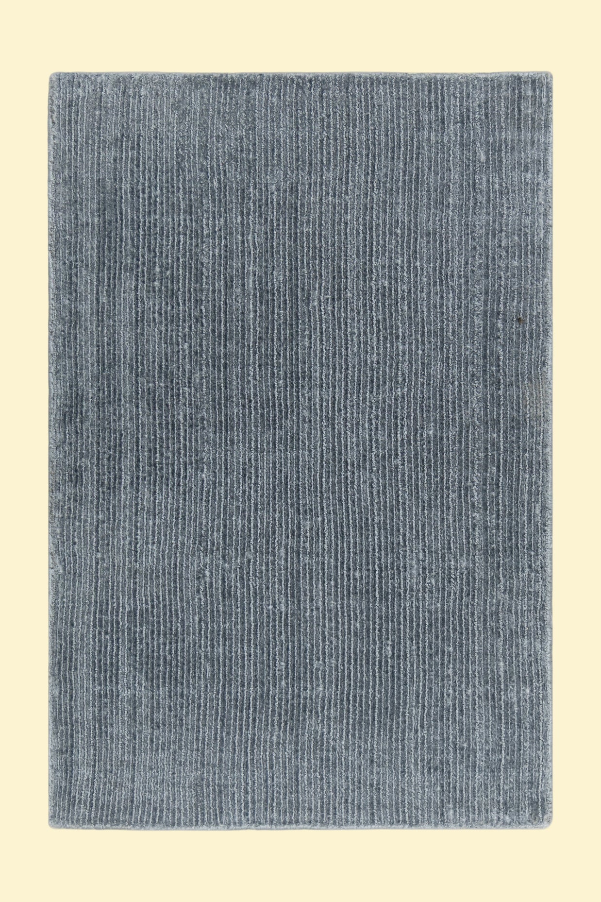 Textured Grey Solid Hand-Loom Viscose Rug for Bed Room Living Room