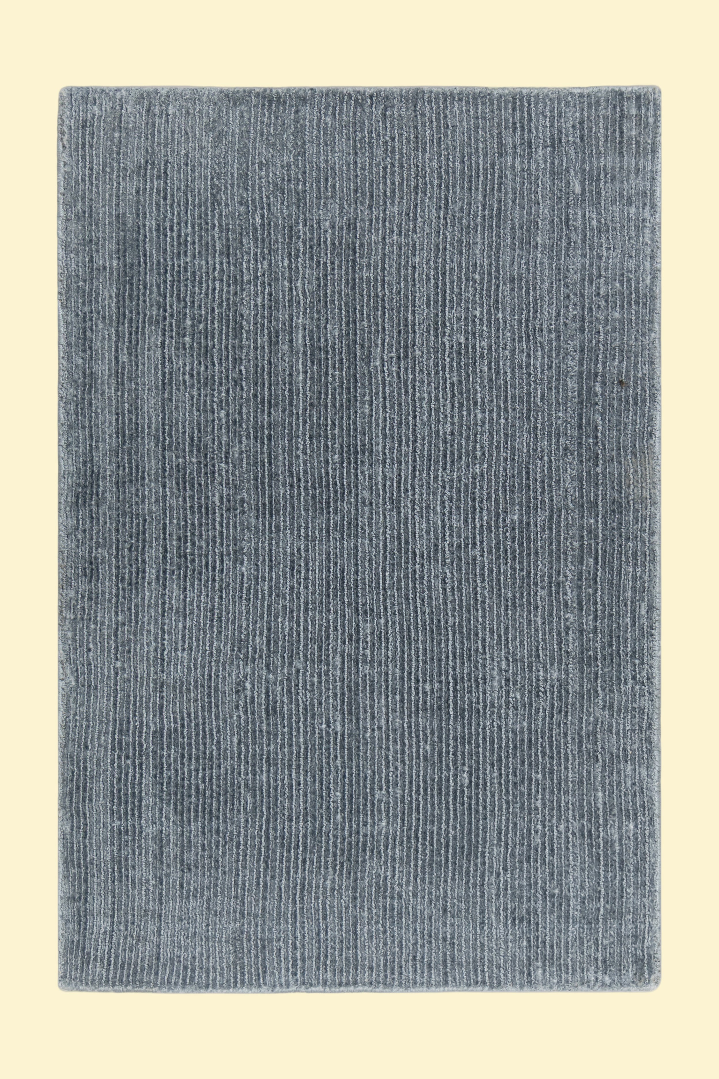 Textured Grey Solid Hand-Loom Viscose Rug for Bed Room Living Room