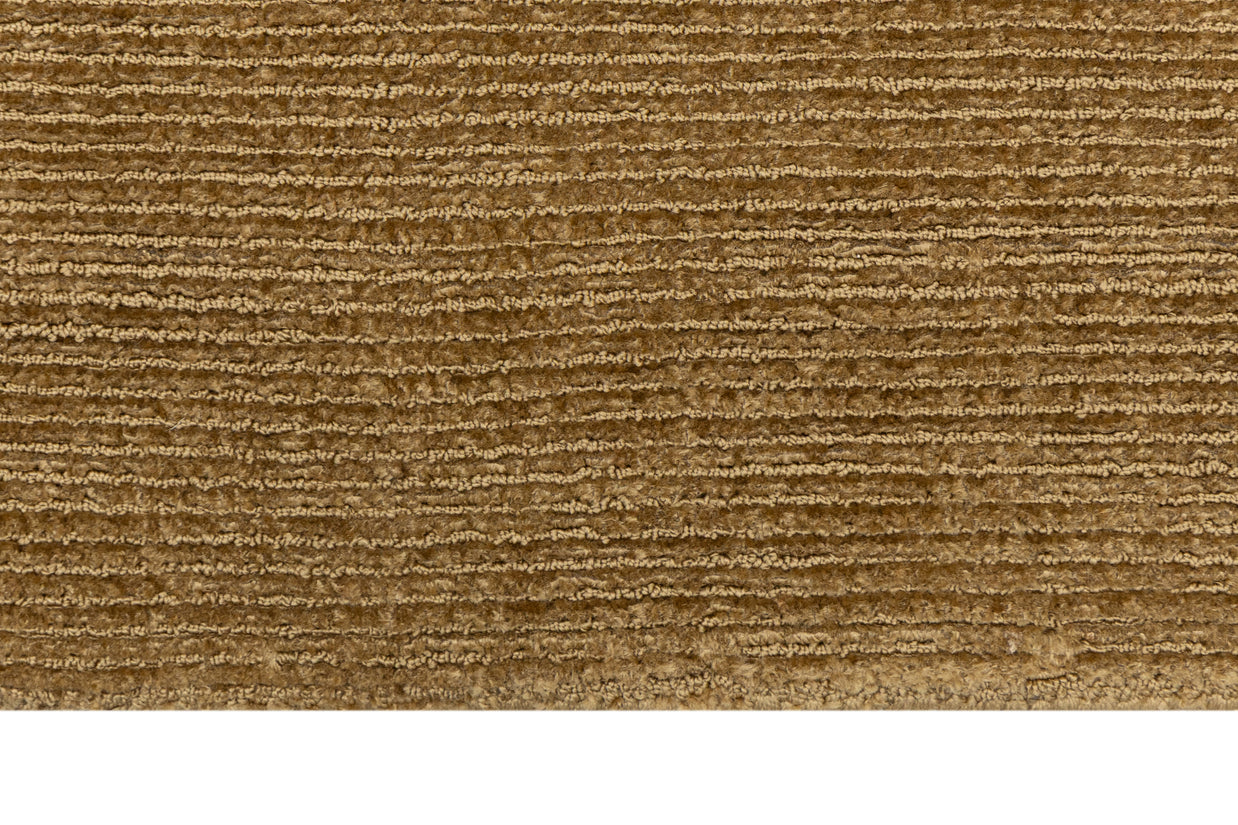 Golden Saffron Solid Hand-Loom Viscose Rug