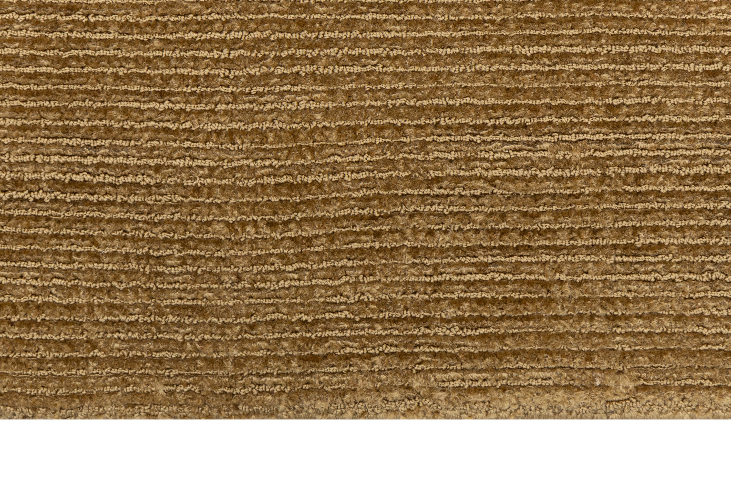 Golden Saffron Solid Hand-Loom Viscose Rug