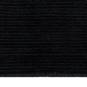 Textured Black Hand-Loom Viscose Handmade Rug