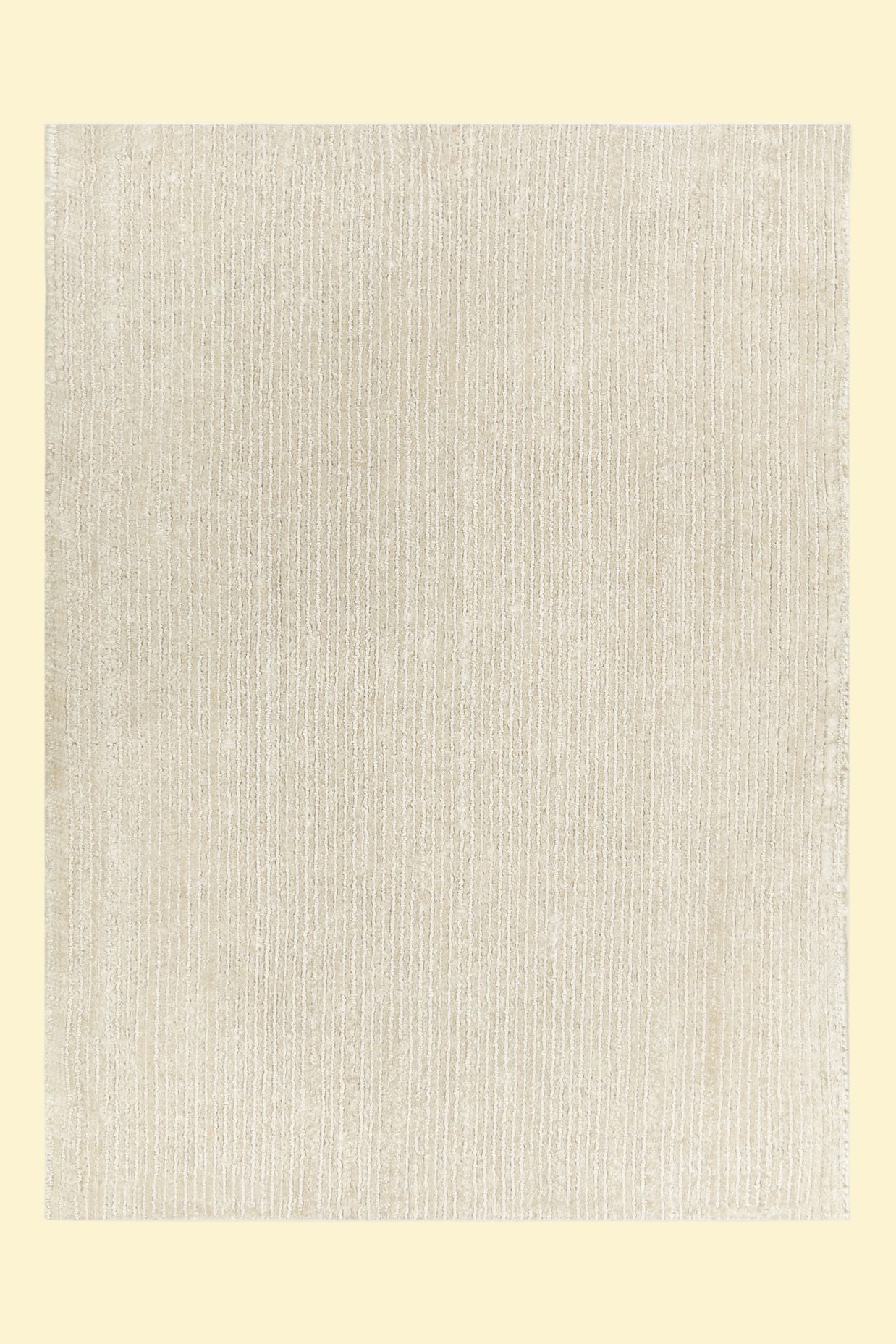 Textured Ivory Gleam Solid Hand-Loom Viscose Handmade Rug for Modern Living Room Bed Room