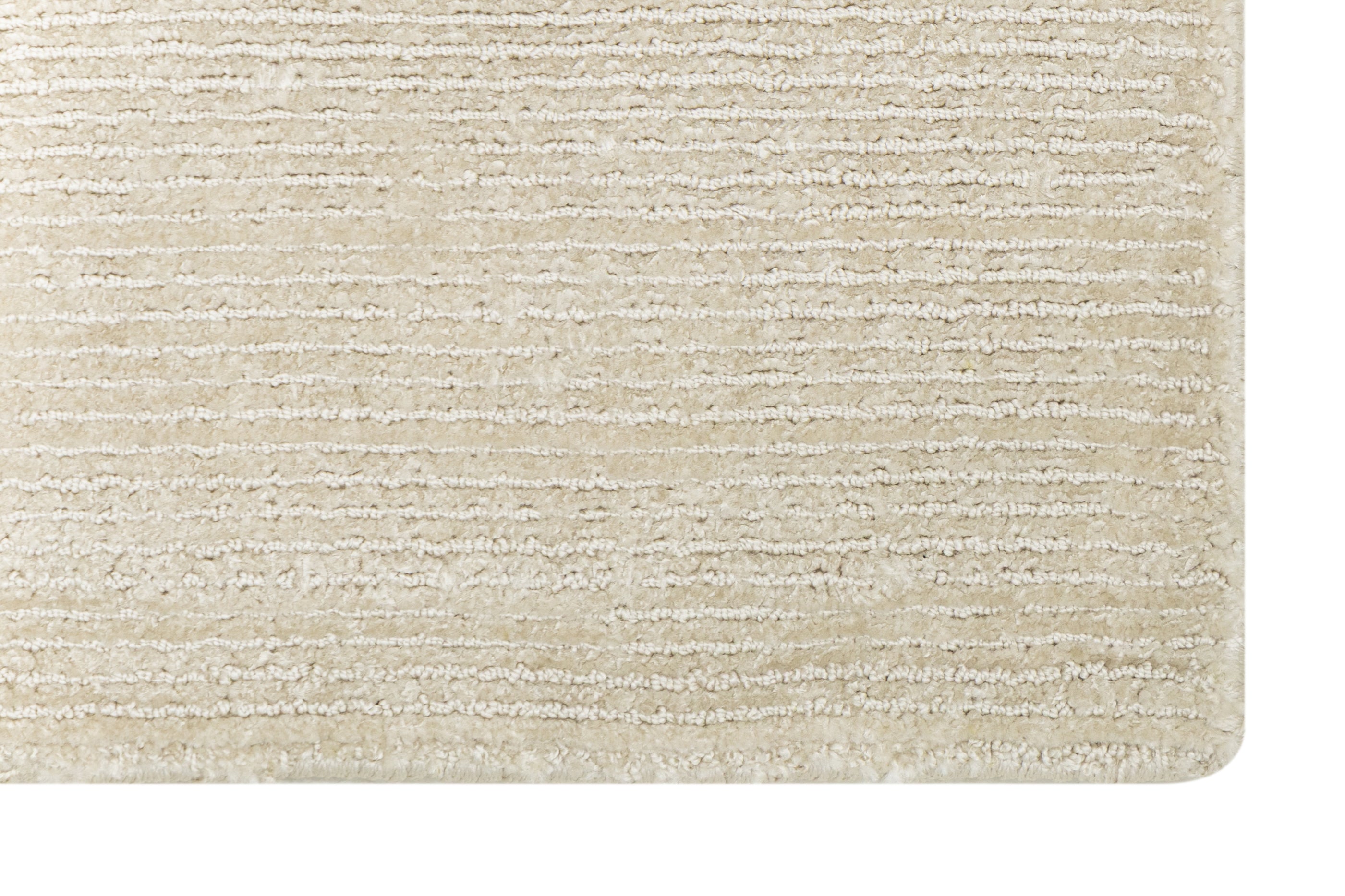 Textured Ivory Gleam Solid Hand-Loom Viscose Handmade Rug for Modern Living Room Bed Room