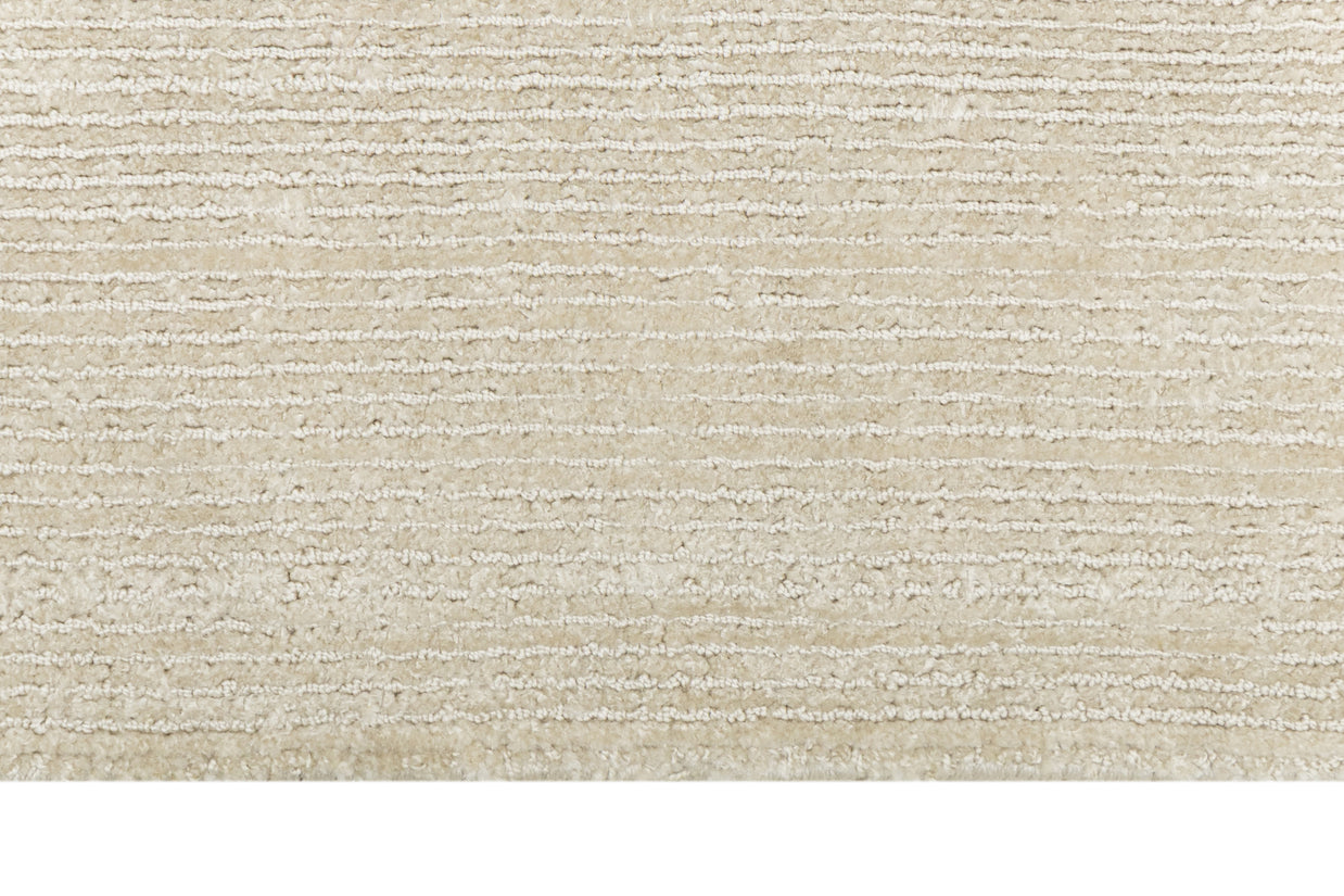 Textured Ivory Gleam Solid Hand-Loom Viscose Handmade Rug for Modern Living Room Bed Room