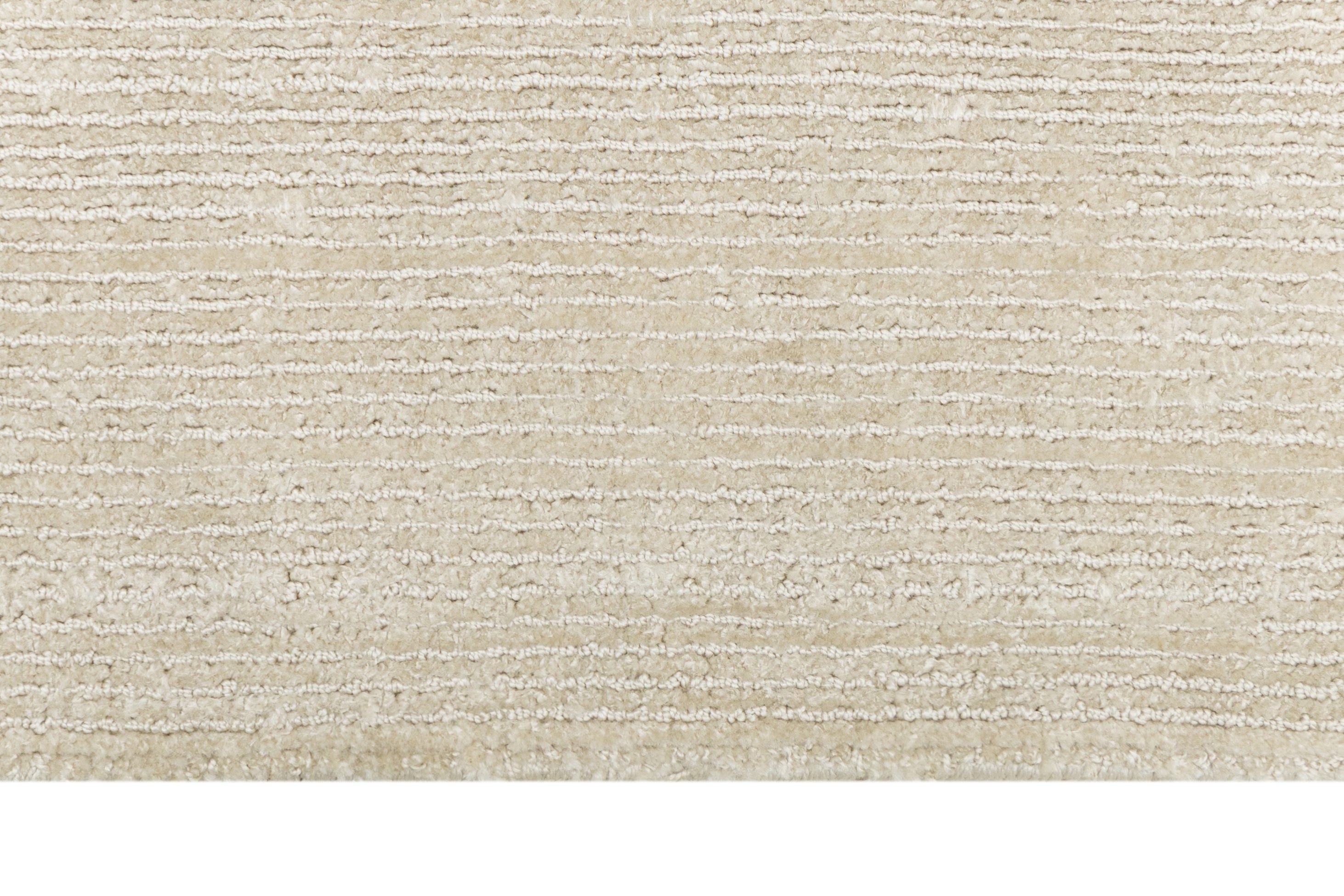 Textured Ivory Gleam Solid Hand-Loom Viscose Handmade Rug for Modern Living Room Bed Room
