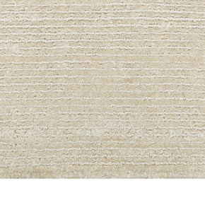 Textured Ivory Gleam Solid Hand-Loom Viscose Handmade Rug for Modern Living Room Bed Room