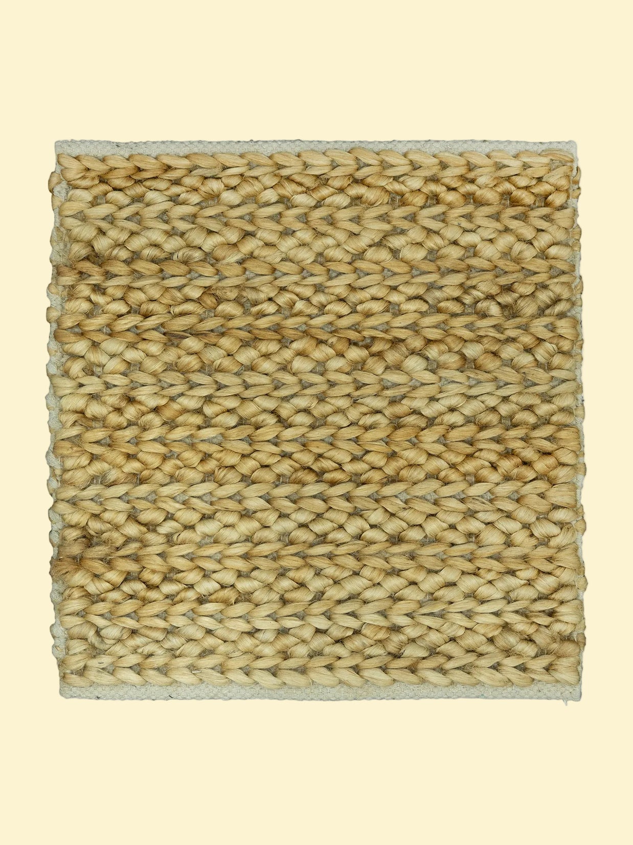 Desert Basket | Handwoven Pitloom Jute Rug, Square woven jute rug with a natural fiber texture