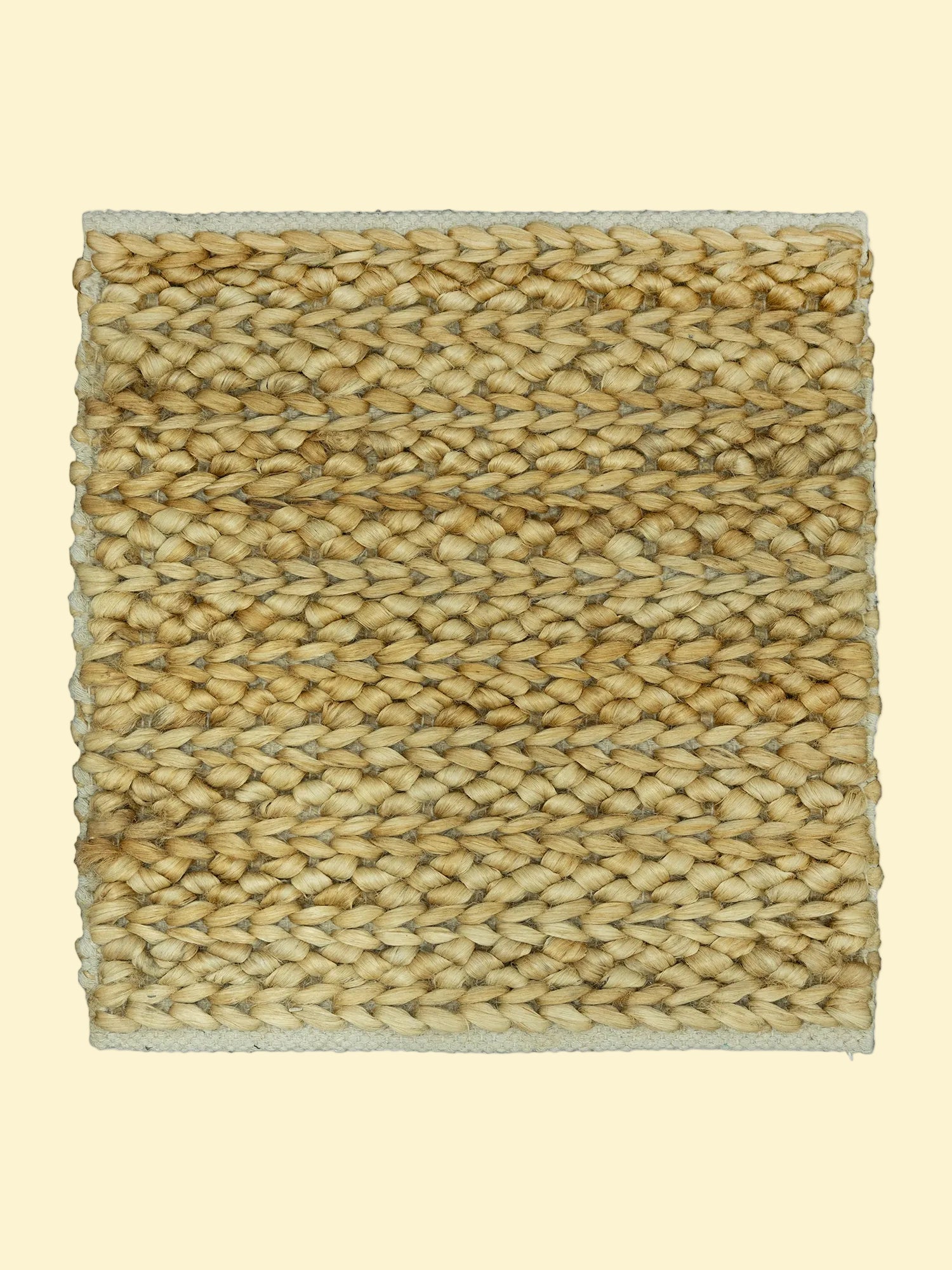 Desert Basket | Handwoven Pitloom Jute Rug, Square woven jute rug with a natural fiber texture