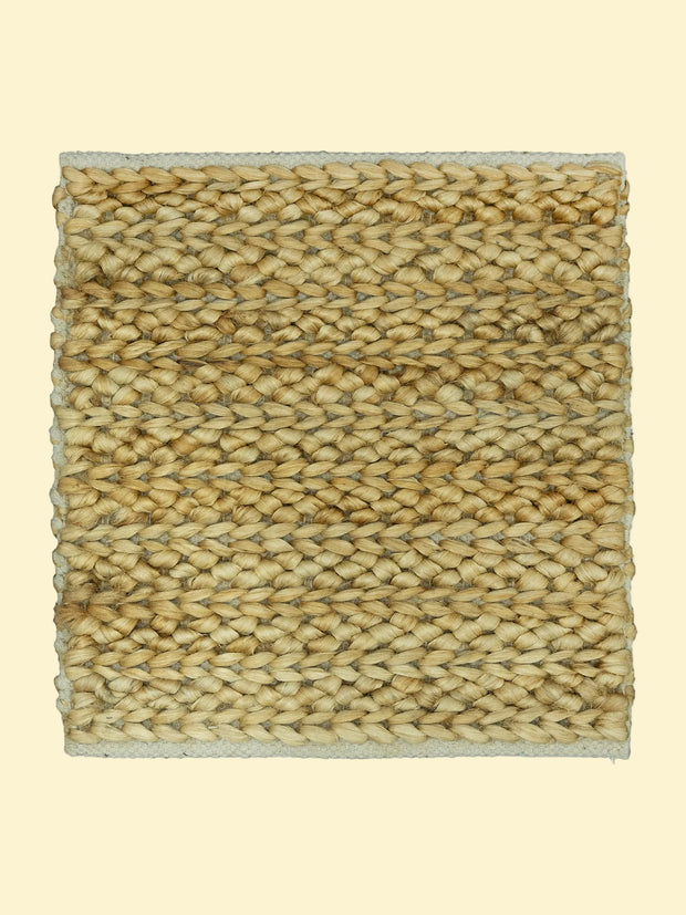 Desert Basket | Handwoven Pitloom Jute Rug, Square woven jute rug with a natural fiber texture