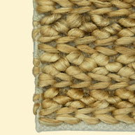 Desert Basket | Handwoven Pitloom Jute Rug, Close-up of a woven jute rug