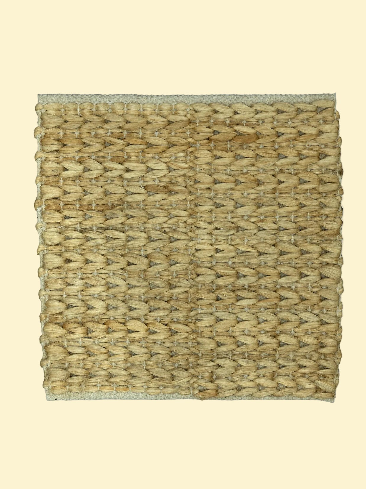 Durry Handwoven Jute Cotton Rug, Woven mat with a natural pattern