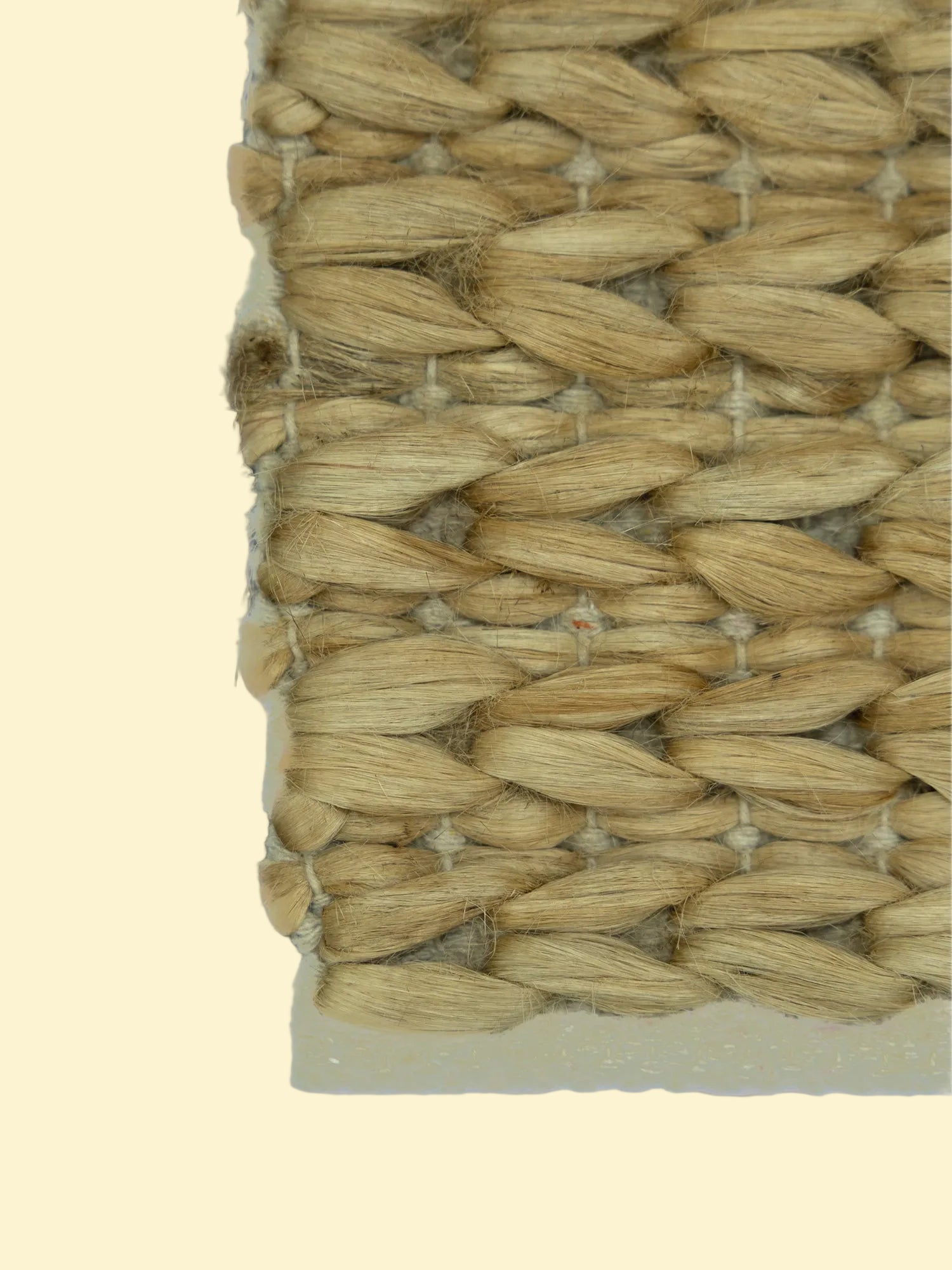 Durry Handwoven Jute Cotton Rug, Close-up of a woven natural fiber mat
