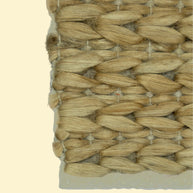 Durry Handwoven Jute Cotton Rug, Close-up of a woven natural fiber mat