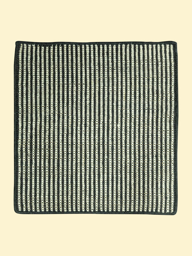 Midnight Grid | Durry Pitloom Wool Jute Rug