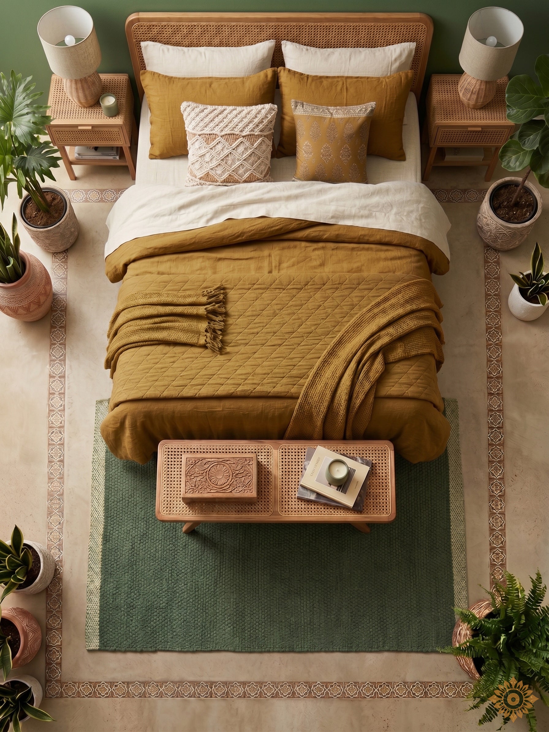 Forest Moss | Pitloom Handwoven Cotton Linen Rug