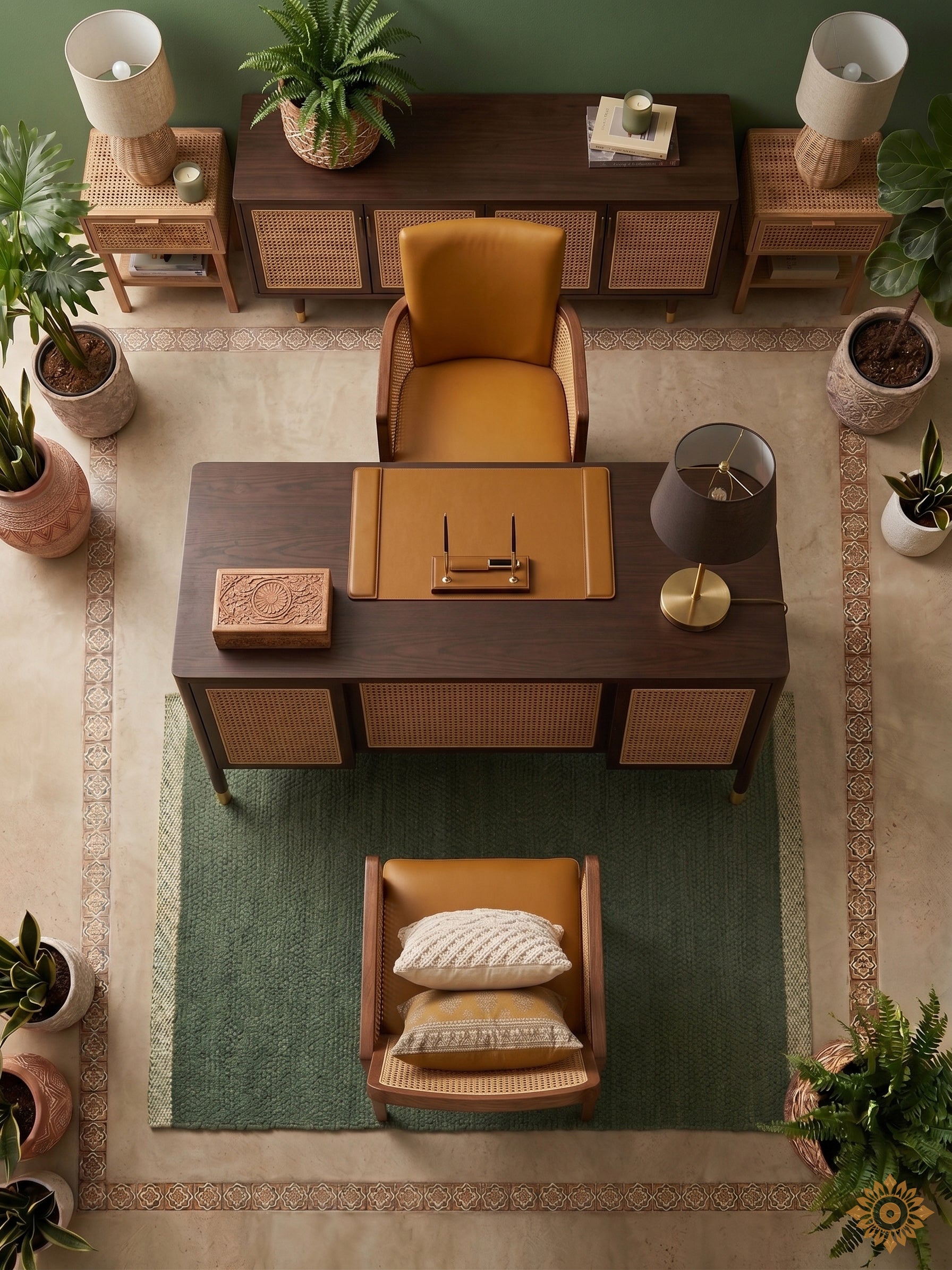 Forest Moss | Pitloom Handwoven Cotton Linen Rug