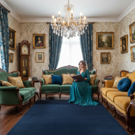 Navy Blue Texture Hand-Woven Soumak woolen rug for bed rooms, offices, and dining spaces. 