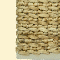 Golden Dune | Durry Handwoven Jute Cotton Rug, Close-up of a woven natural jute rug