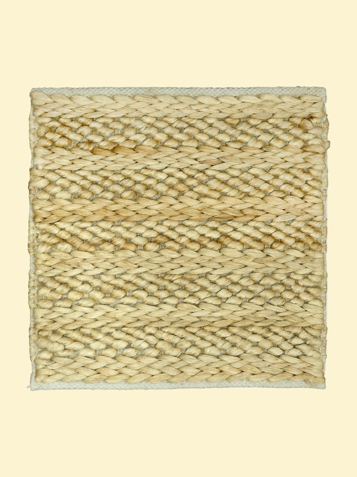 Golden Dune | Handwoven Pitloom Jute Rug, Square woven jute mat with a natural fiber texture