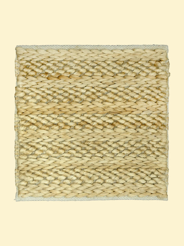 Golden Dune | Handwoven Pitloom Jute Rug, Square woven jute mat with a natural fiber texture