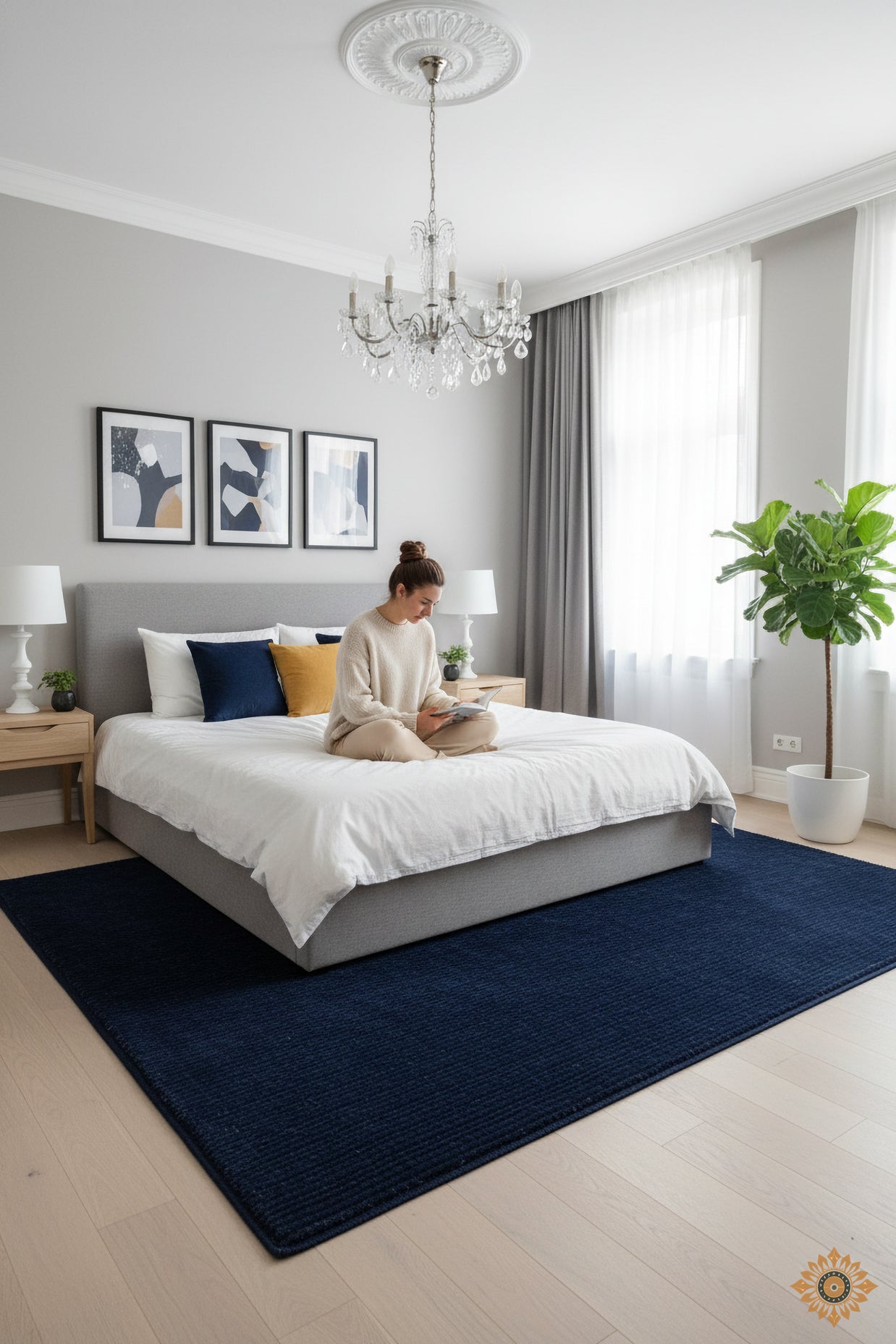 Indigo Night | Hand-Woven Soumak Wool Rug