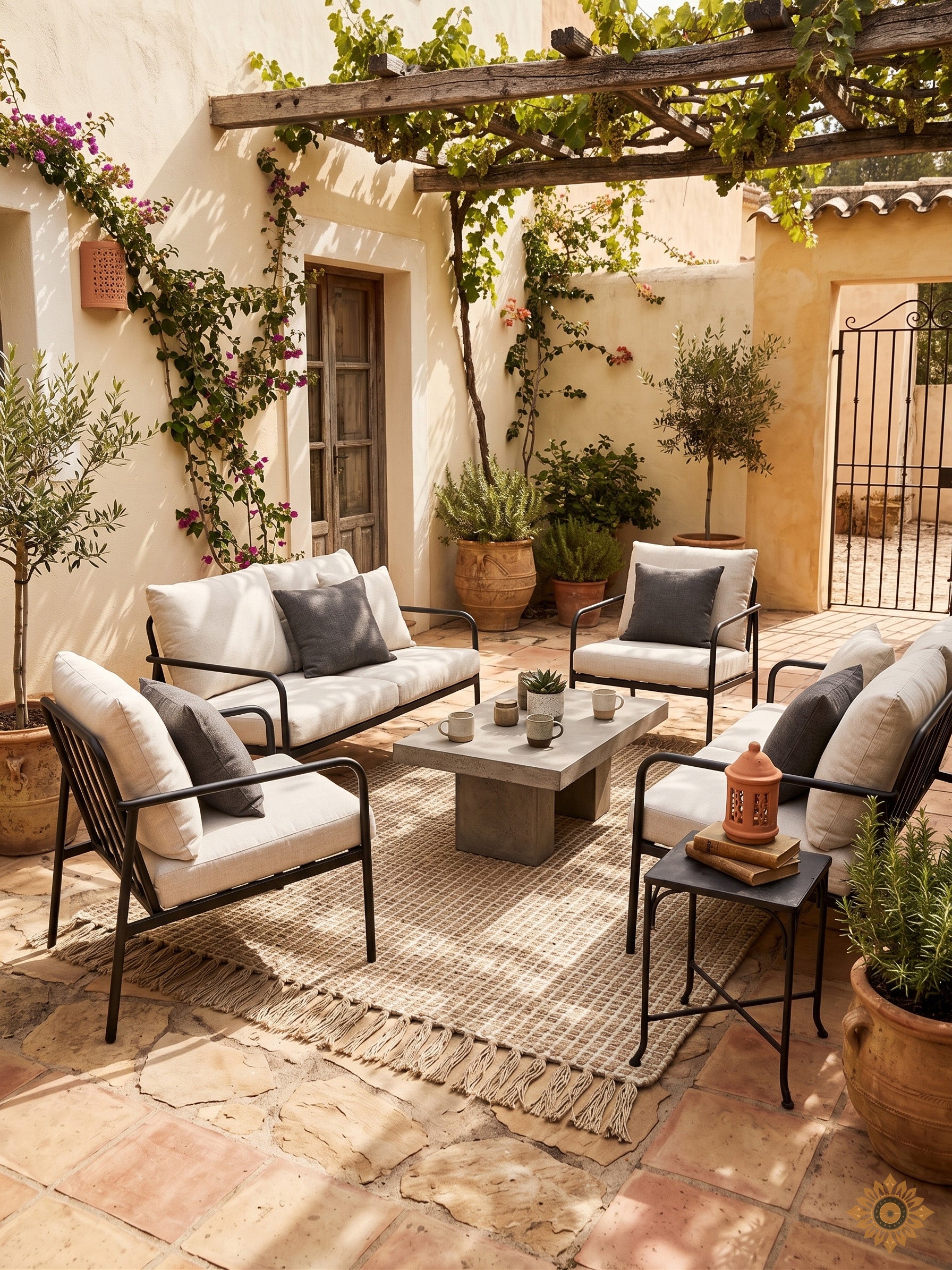 Ivory Grid | Outdoor Handwoven Pitloom Durrie