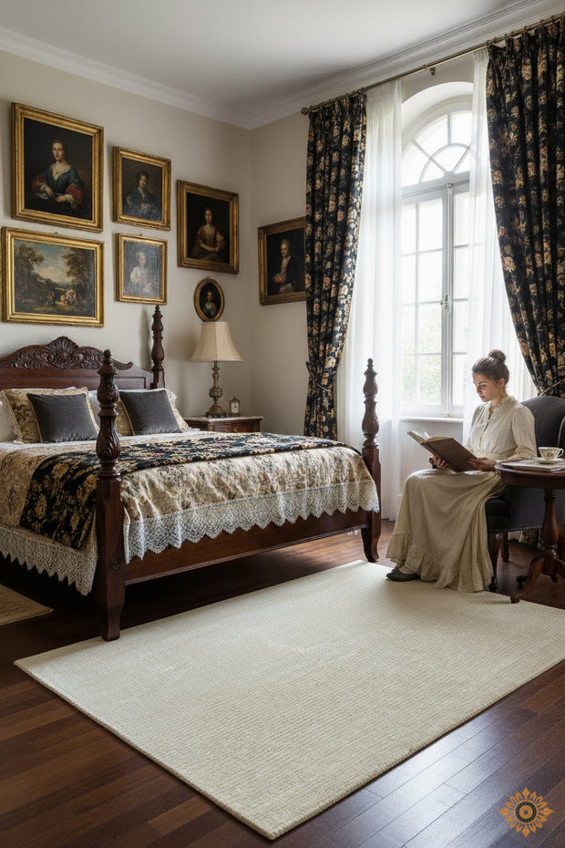 Ivory Mist | Hand-Woven Soumak Wool Rug