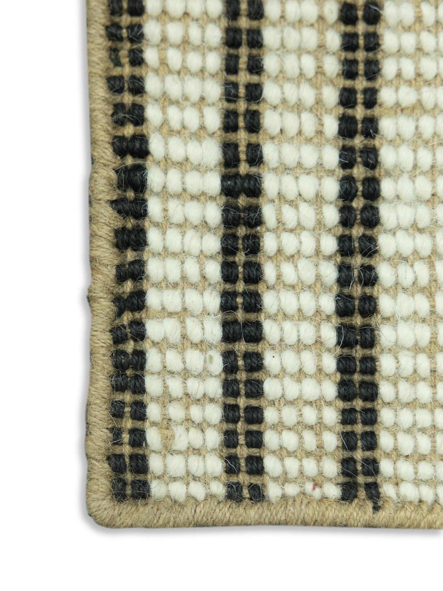 Ivory Rhythm | Pitloom Handwoven Wool Jute Rug