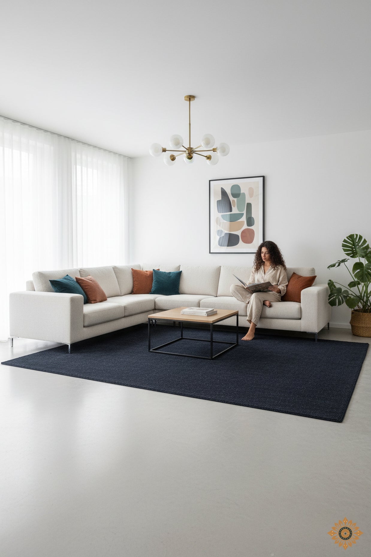 Midnight Charcoal | Hand-Woven Soumak Wool Rug