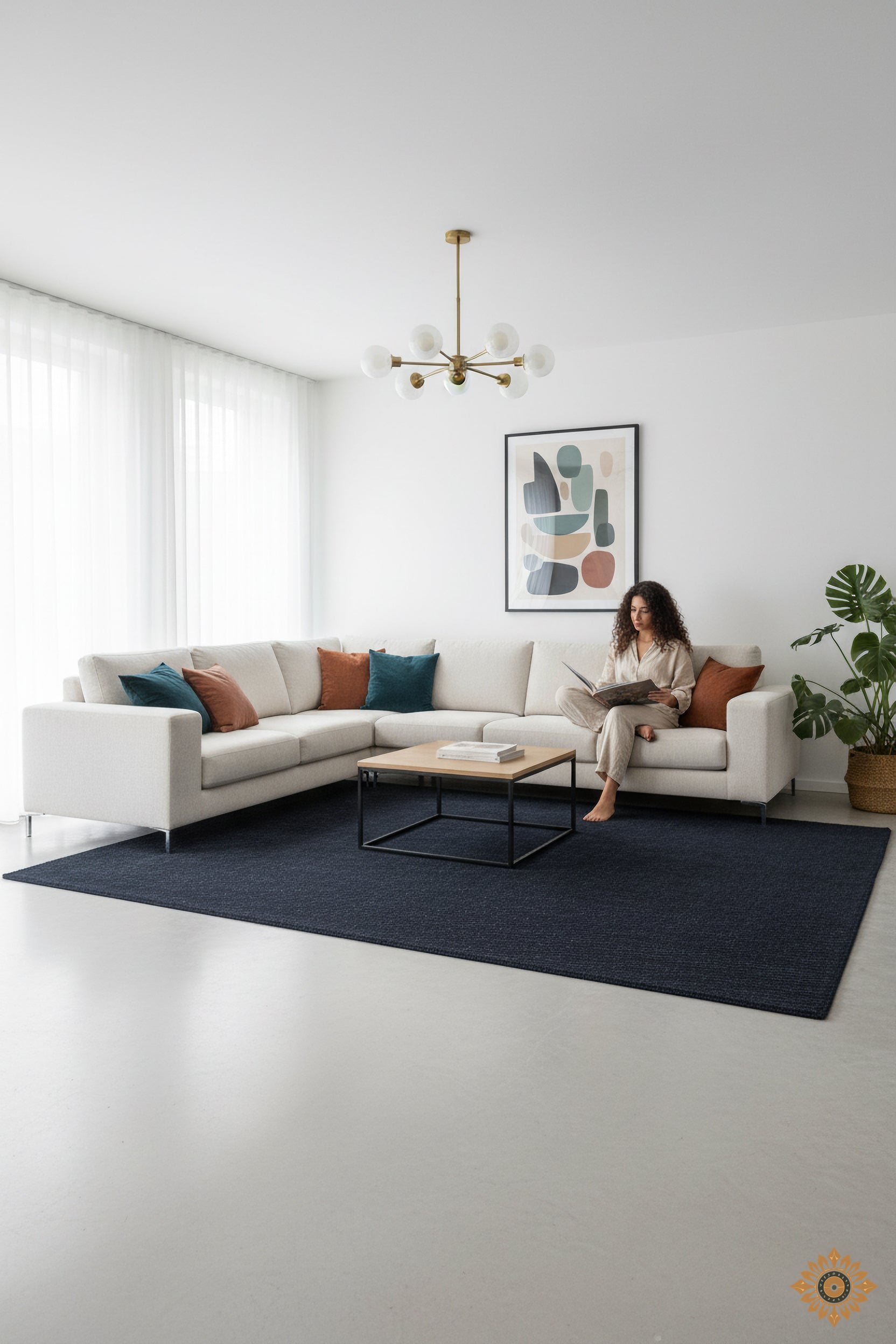 Midnight Charcoal | Hand-Woven Soumak Wool Rug