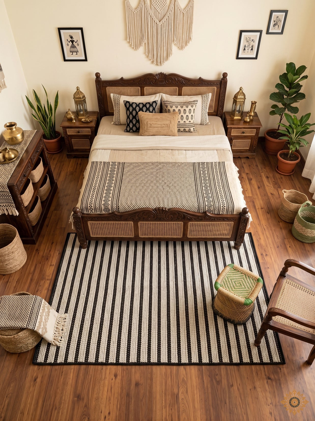 Noir Strata | Pitloom Handwoven Wool Jute Rug
