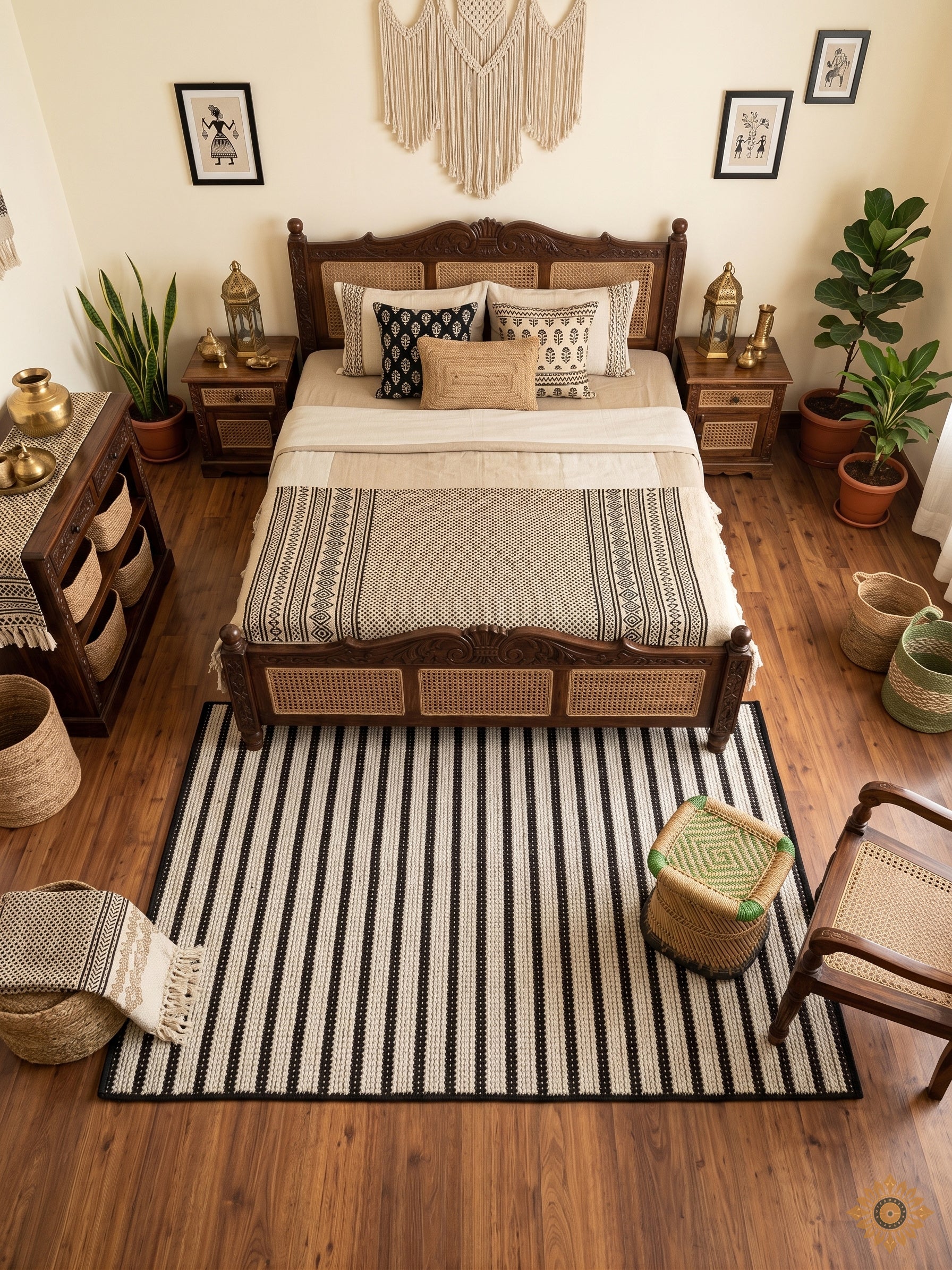 Noir Strata | Pitloom Handwoven Wool Jute Rug