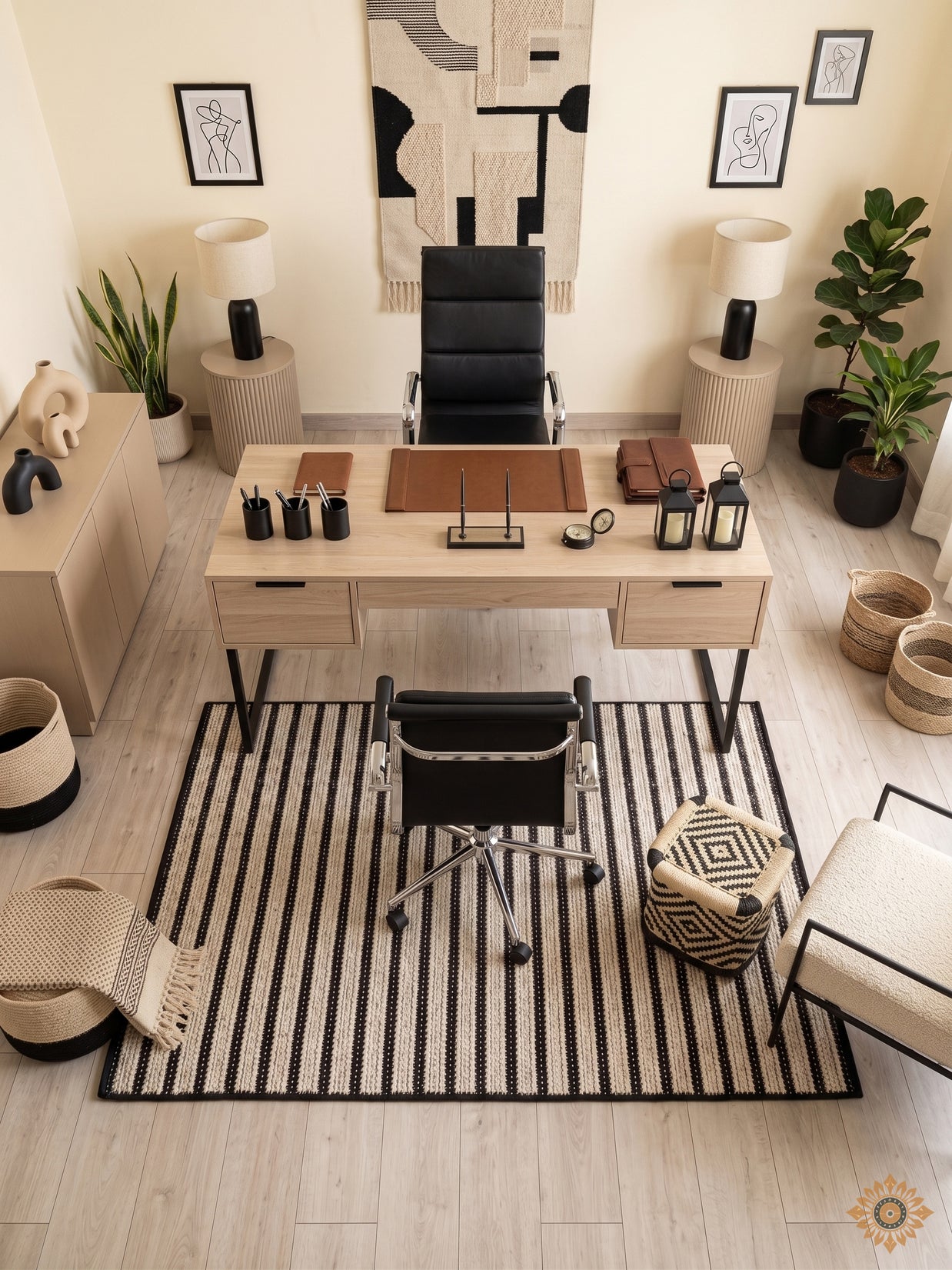 Noir Strata | Pitloom Handwoven Wool Jute Rug