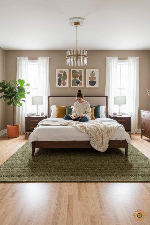 Olive Grain | Hand-Woven Soumak Wool Rug