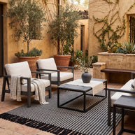 Onyx Grid | Outdoor Handwoven Pitloom Durrie