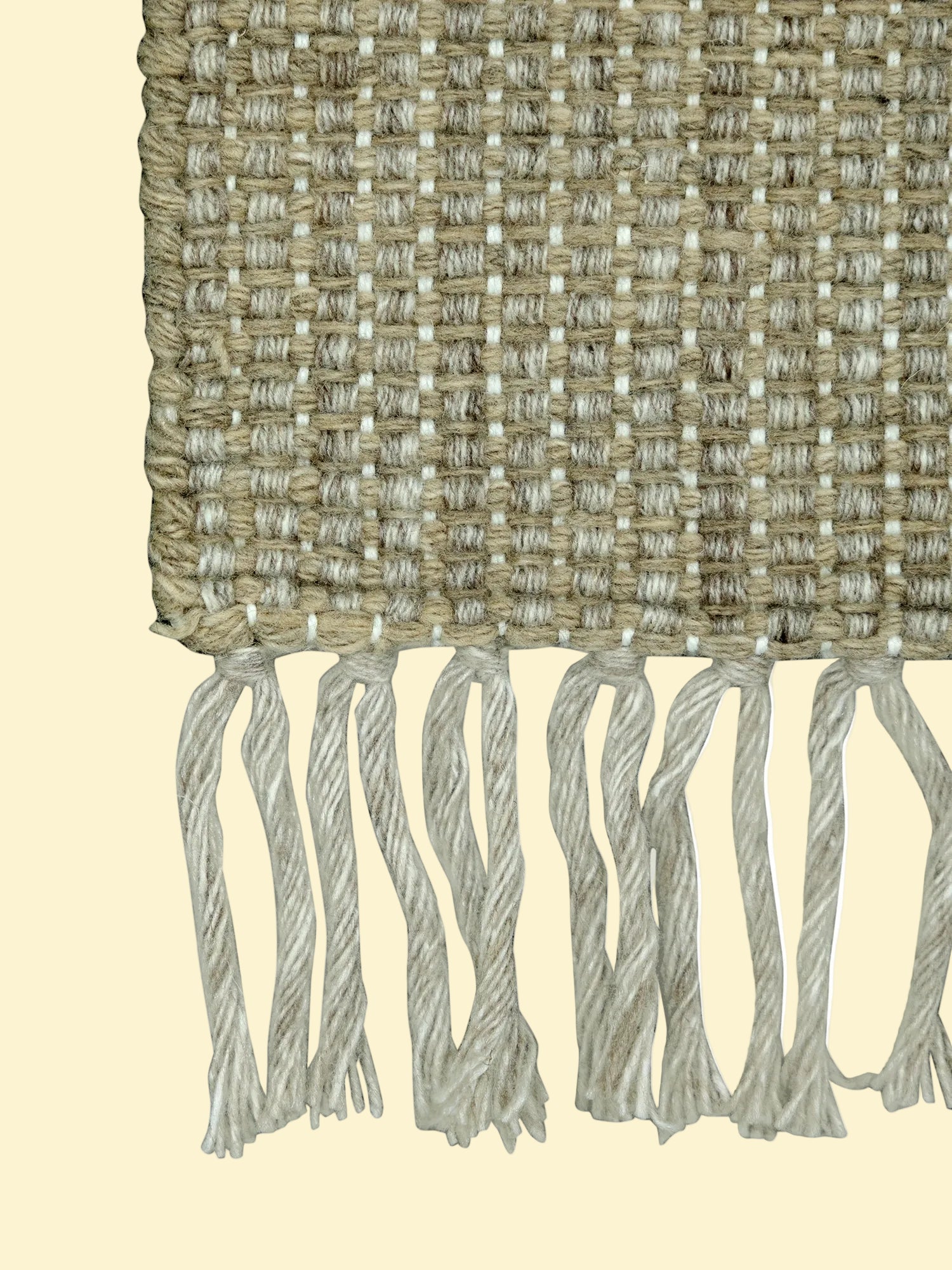 Outdoor Pitloom PET Yarn Rug, Woven rug with fringes