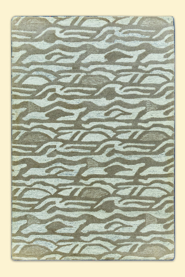 Hand-Tufted Woolen Handmade Rug for bed rooms, offices, and dining spaces. with Wavy Pattern