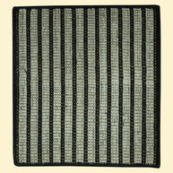 Handwoven Wool Jute Rug, Textile product with black and gray striped pattern