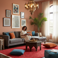 Red Textured Hand-Loom Woolen Handmade Rug for Master Bedroom, Offices and Dining Room