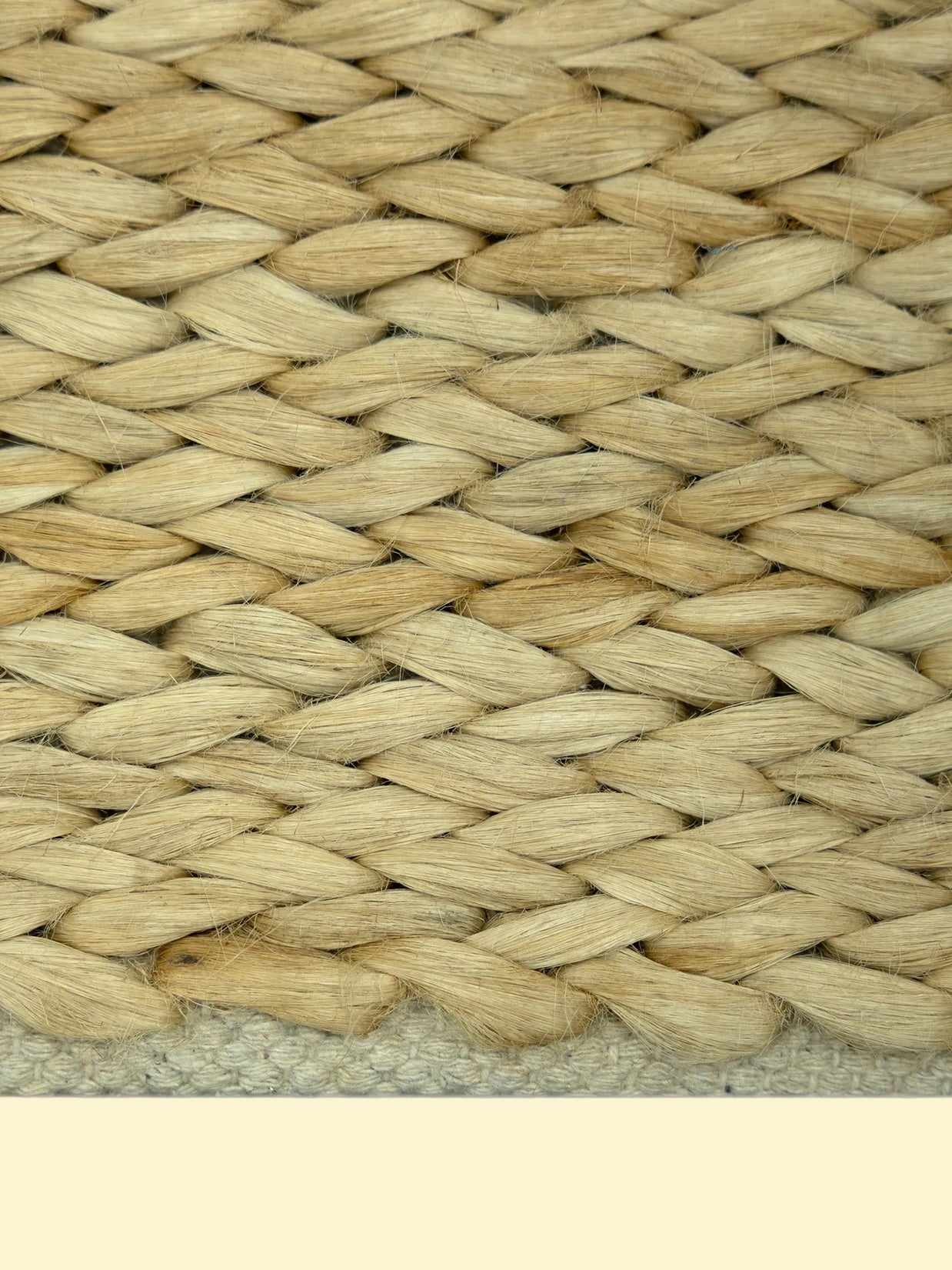 Sahara Weave | Handwoven Pitloom Jute Rug, Close-up of woven jute material