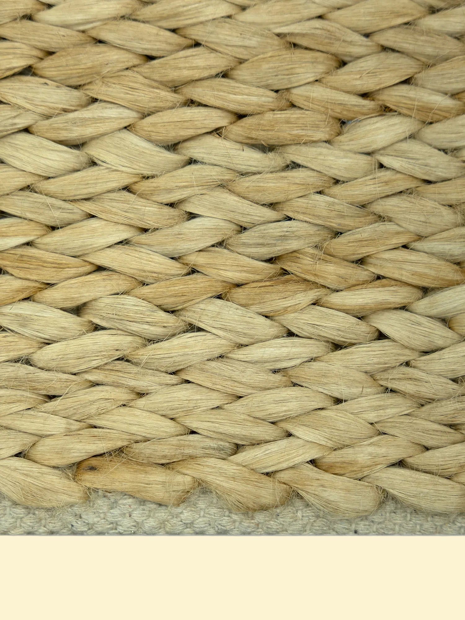 Sahara Weave | Handwoven Pitloom Jute Rug, Close-up of woven jute material