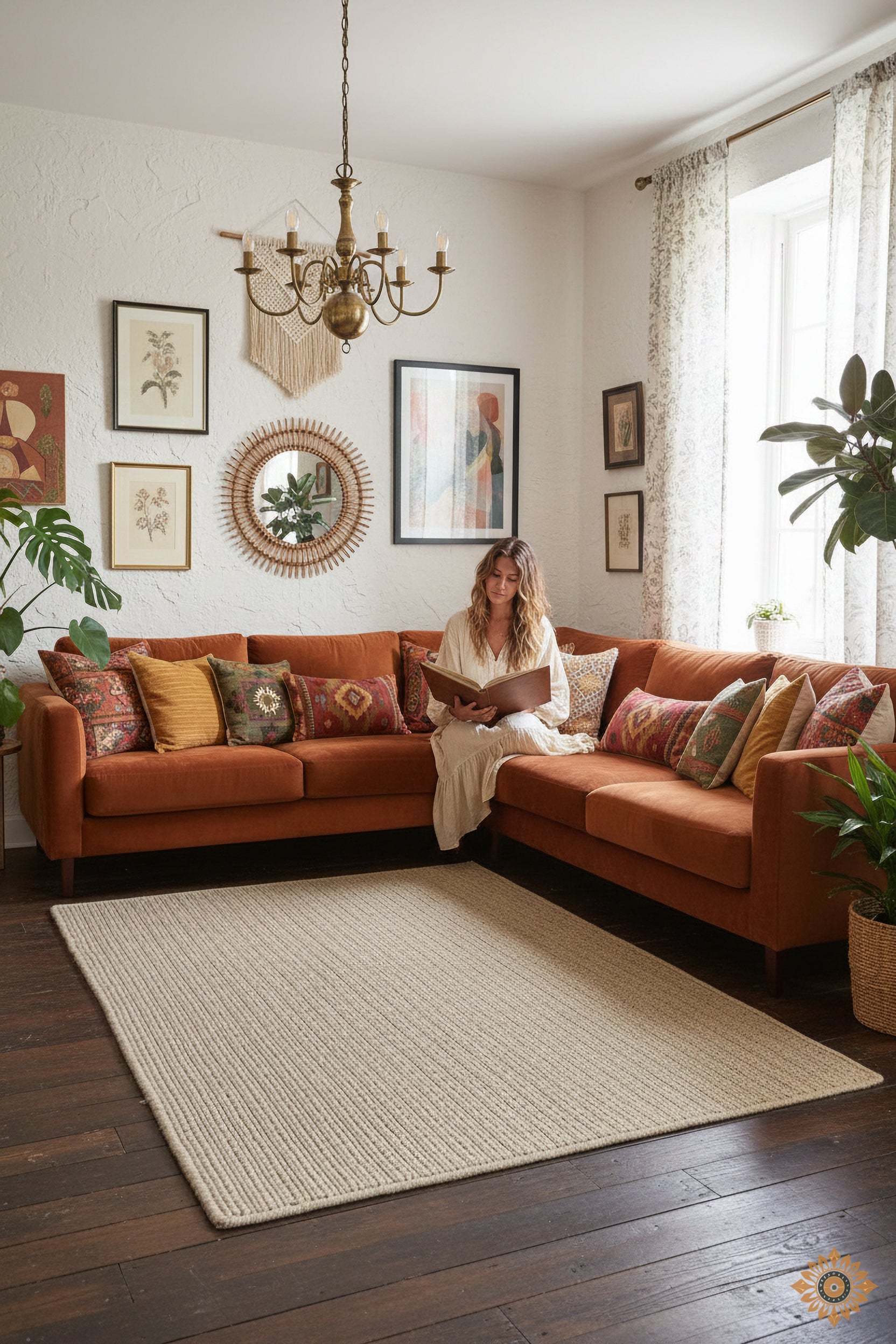 Sandstone Beige | Hand-Woven Soumak Wool Rug