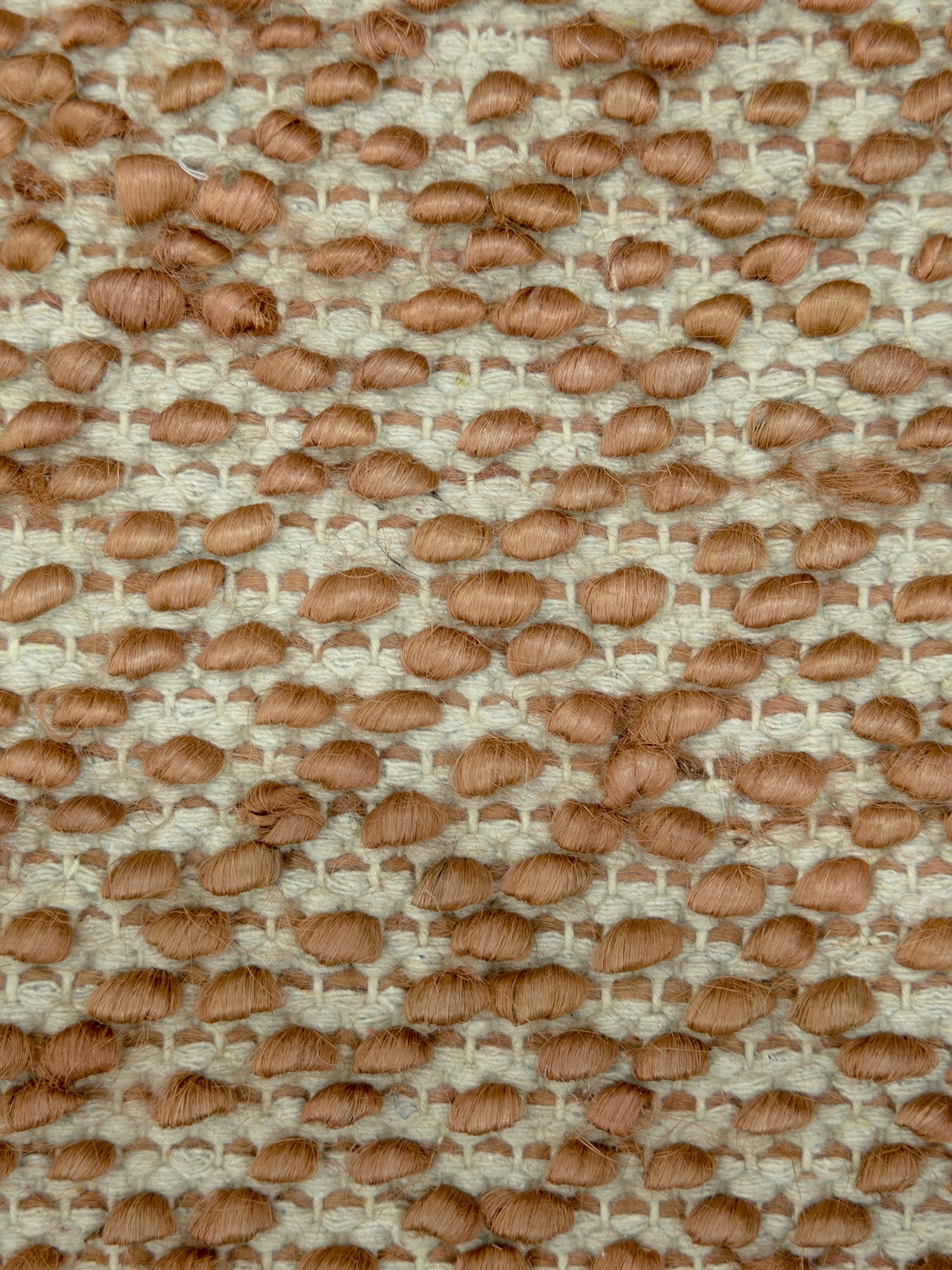 Terracotta Pebble | Handwoven Pitloom Durrie, Textured brown fabric pattern